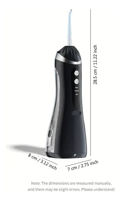 Irrigador dental portátil recargable, vista lateral