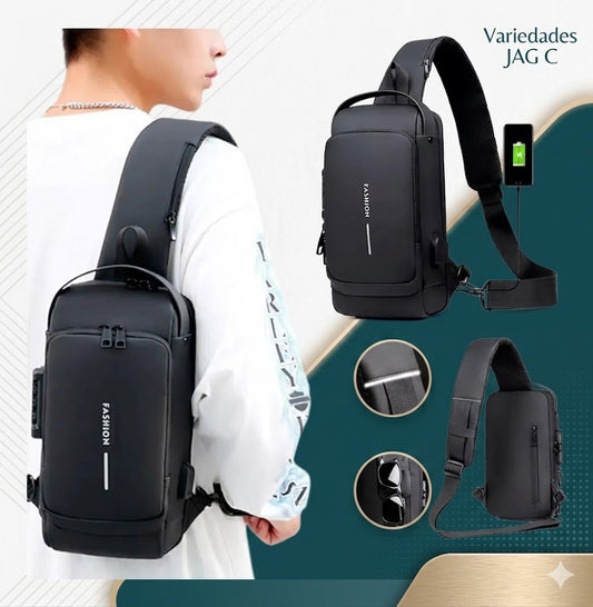 Bolso antirrobo impermeable con puerto USB